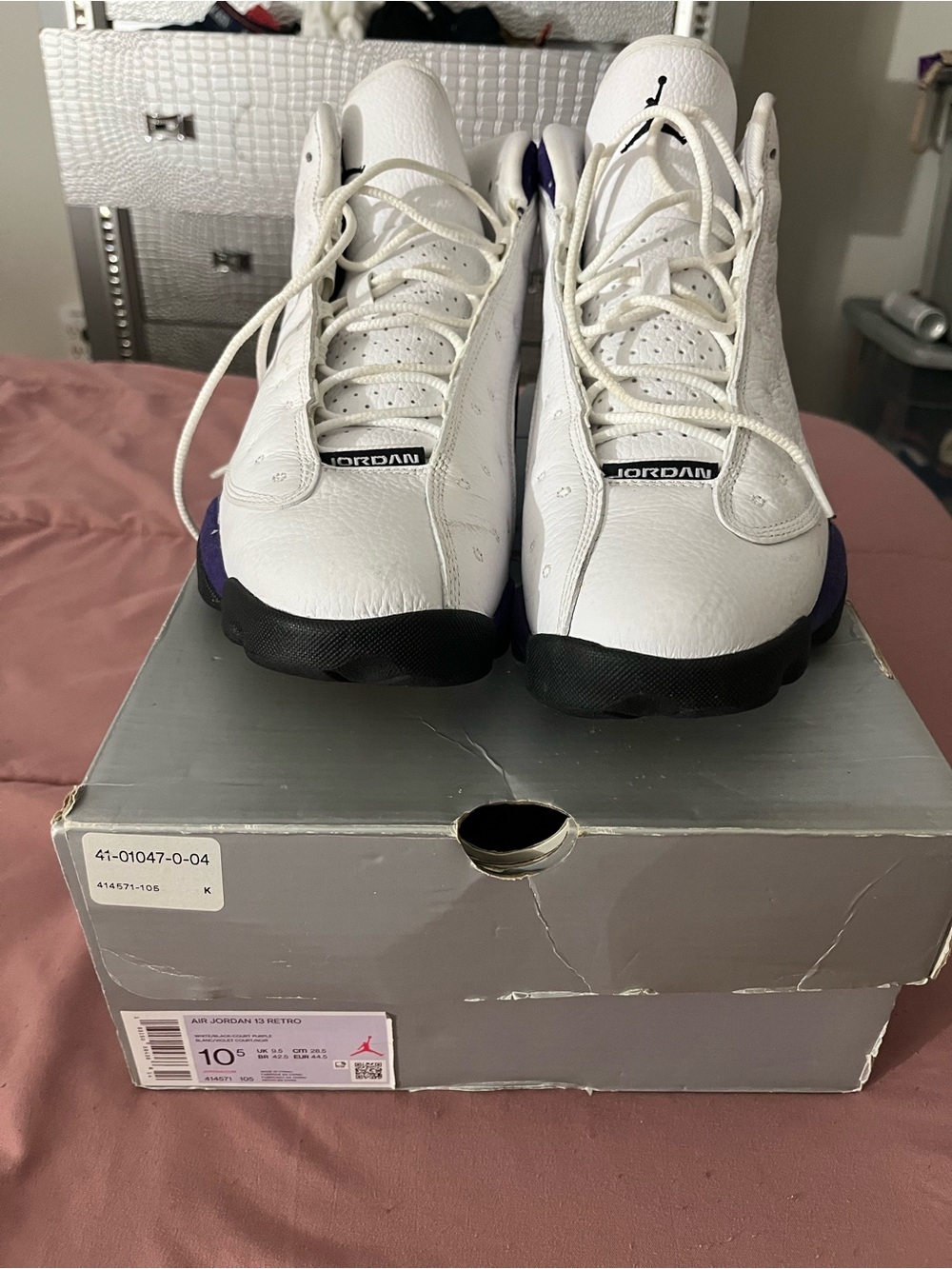 Jordan Women White Purple & Black Retro Sneakers